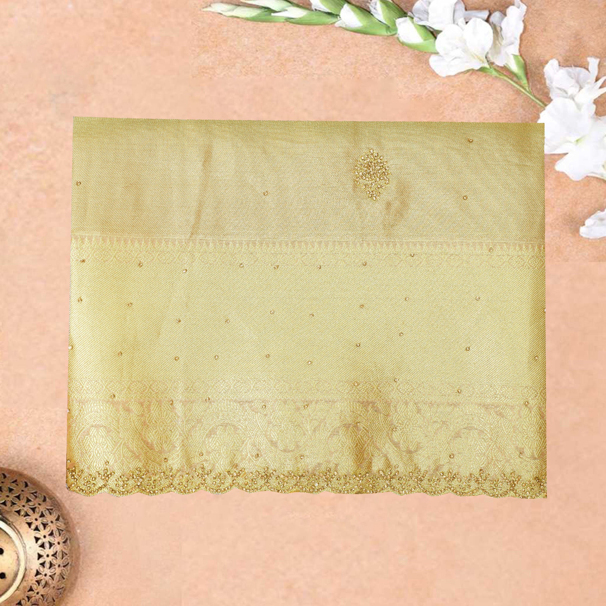 Gold Colour Tissue Silk Saree