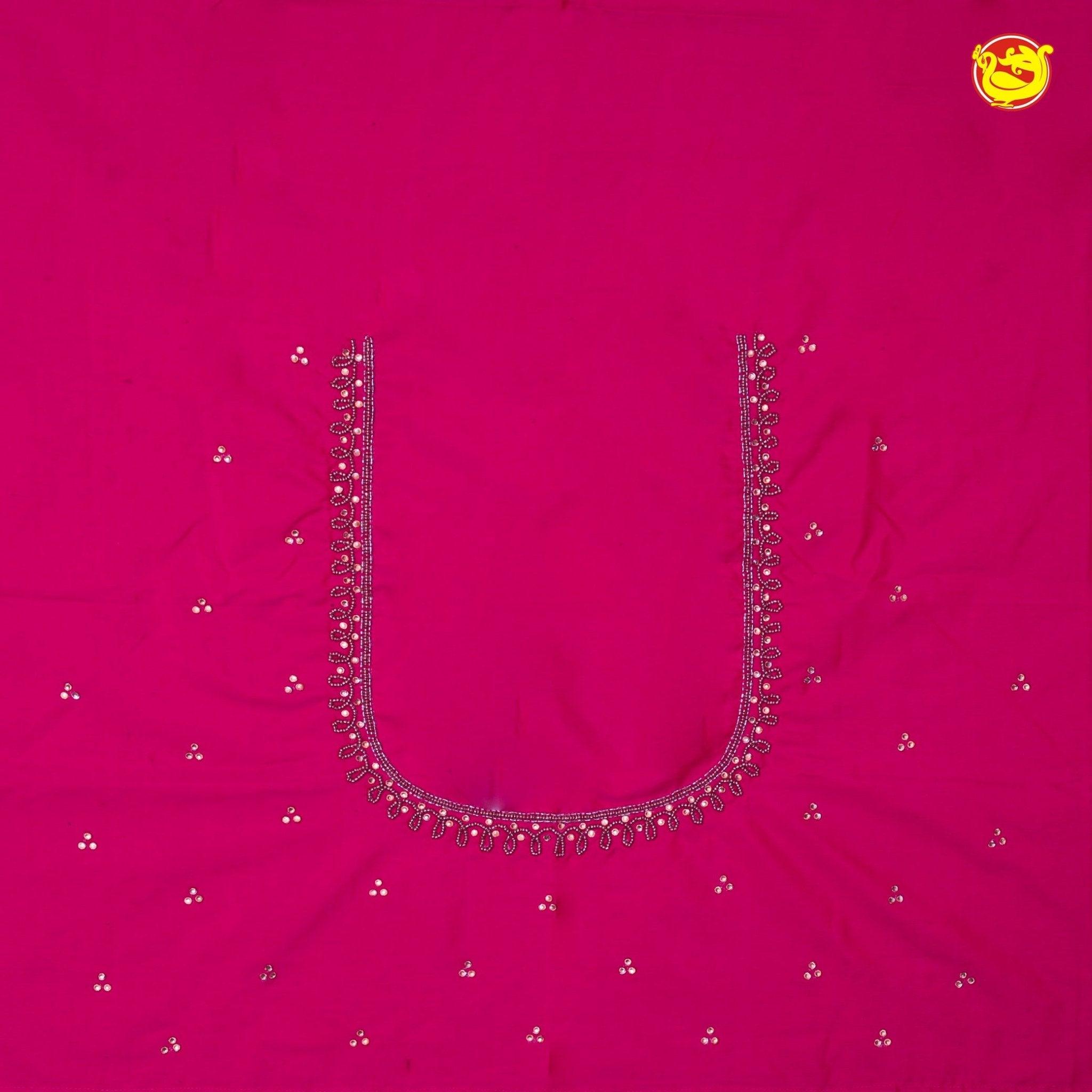 Rani Pink Bridal Aariwork Blouse - Thenianantham