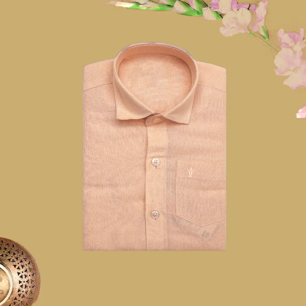 Copper Tissue with Boy’s Readymade Shirt And Dhoti Set