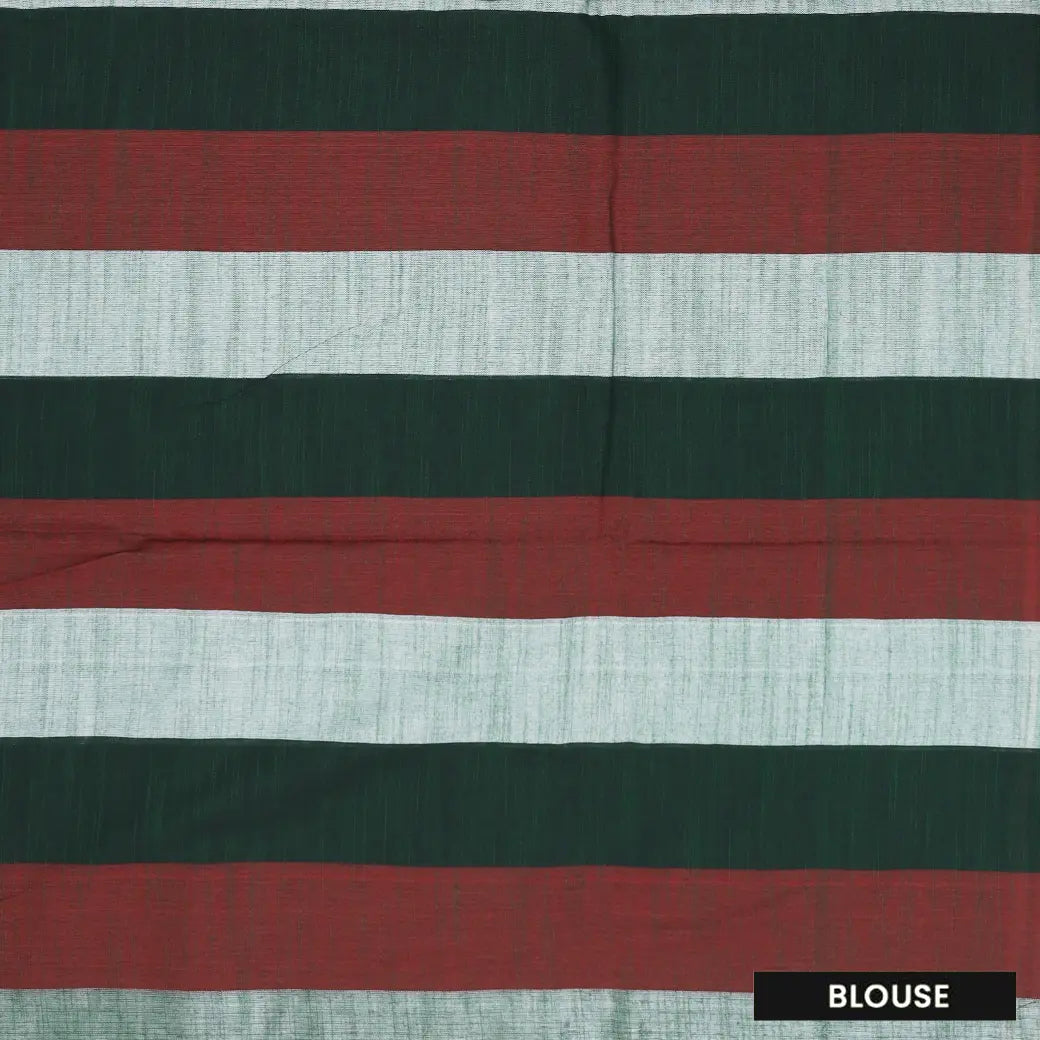 Multicolor Checked Linen Cotton Saree