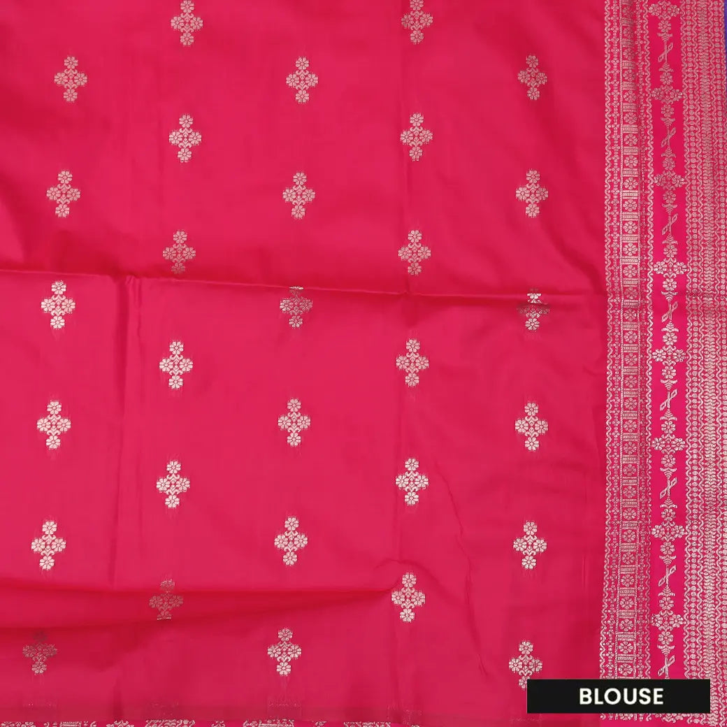 Purple with Red Soft Silk Saree