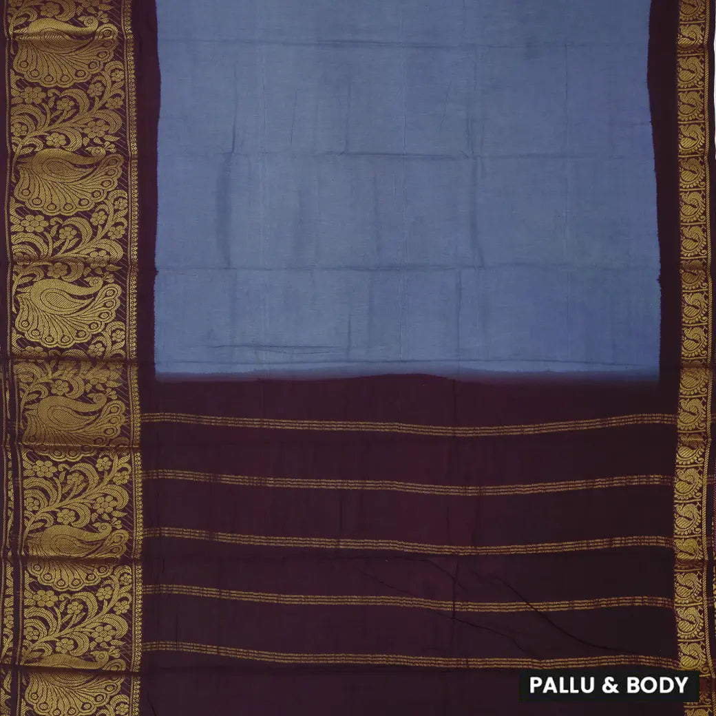 Blue With maroon Sungudi Cotton Saree without Blouse