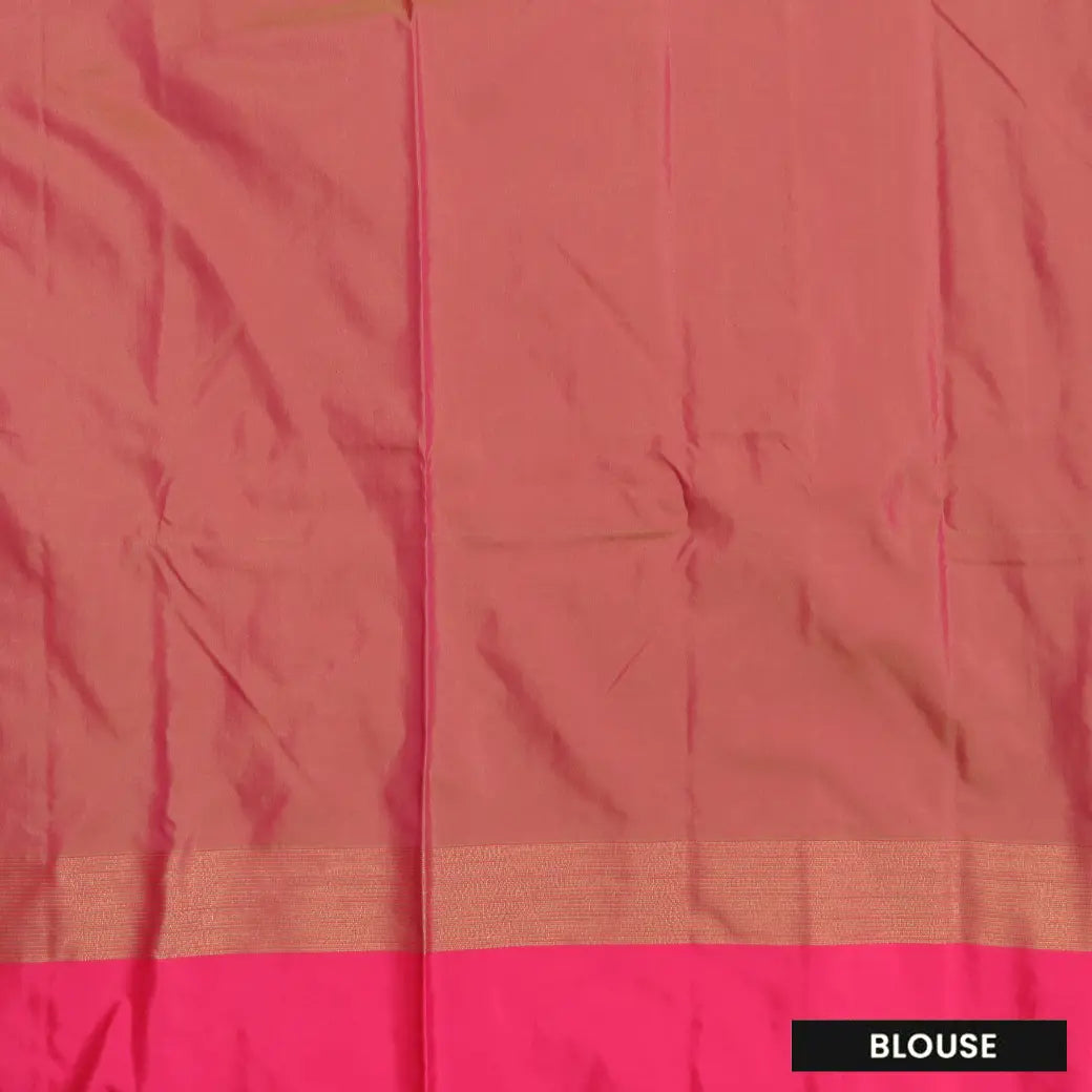 Bright Green with Light Brown Arani Fancy Silk Saree