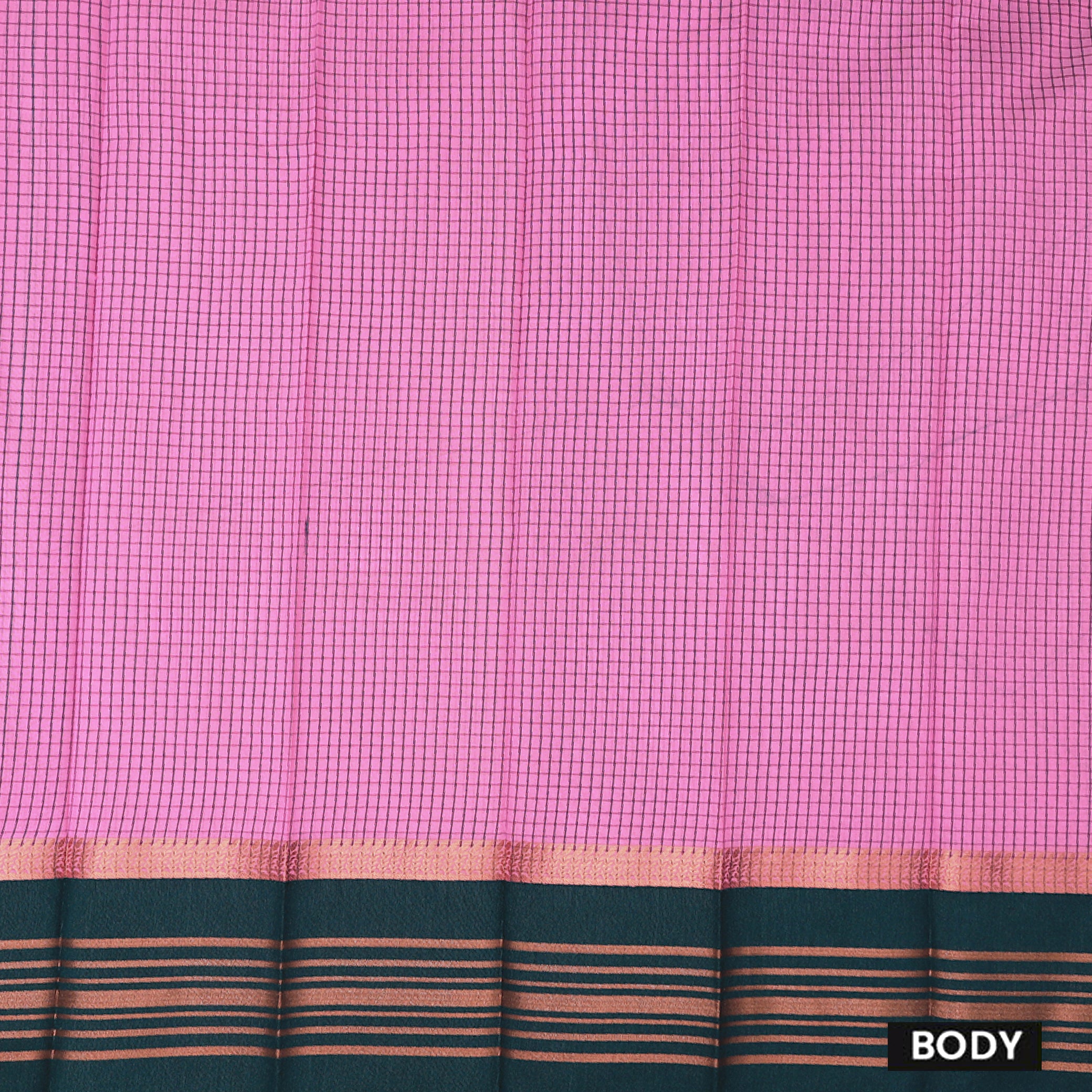 Bright Pink With Green Silk Cotton Saree