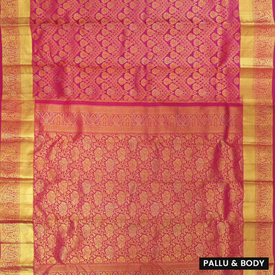 PINK colour pure Kanchipuram silk saree
