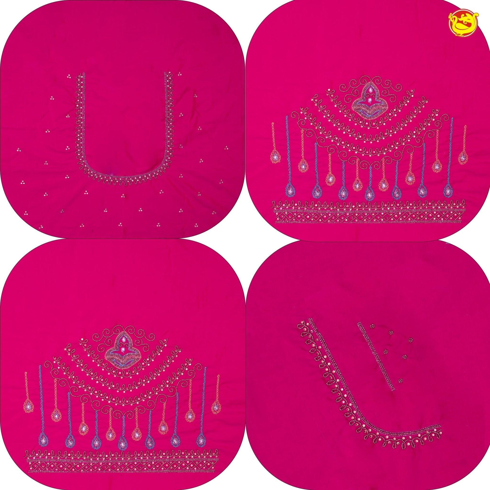 Rani Pink Bridal Aariwork Blouse - Thenianantham