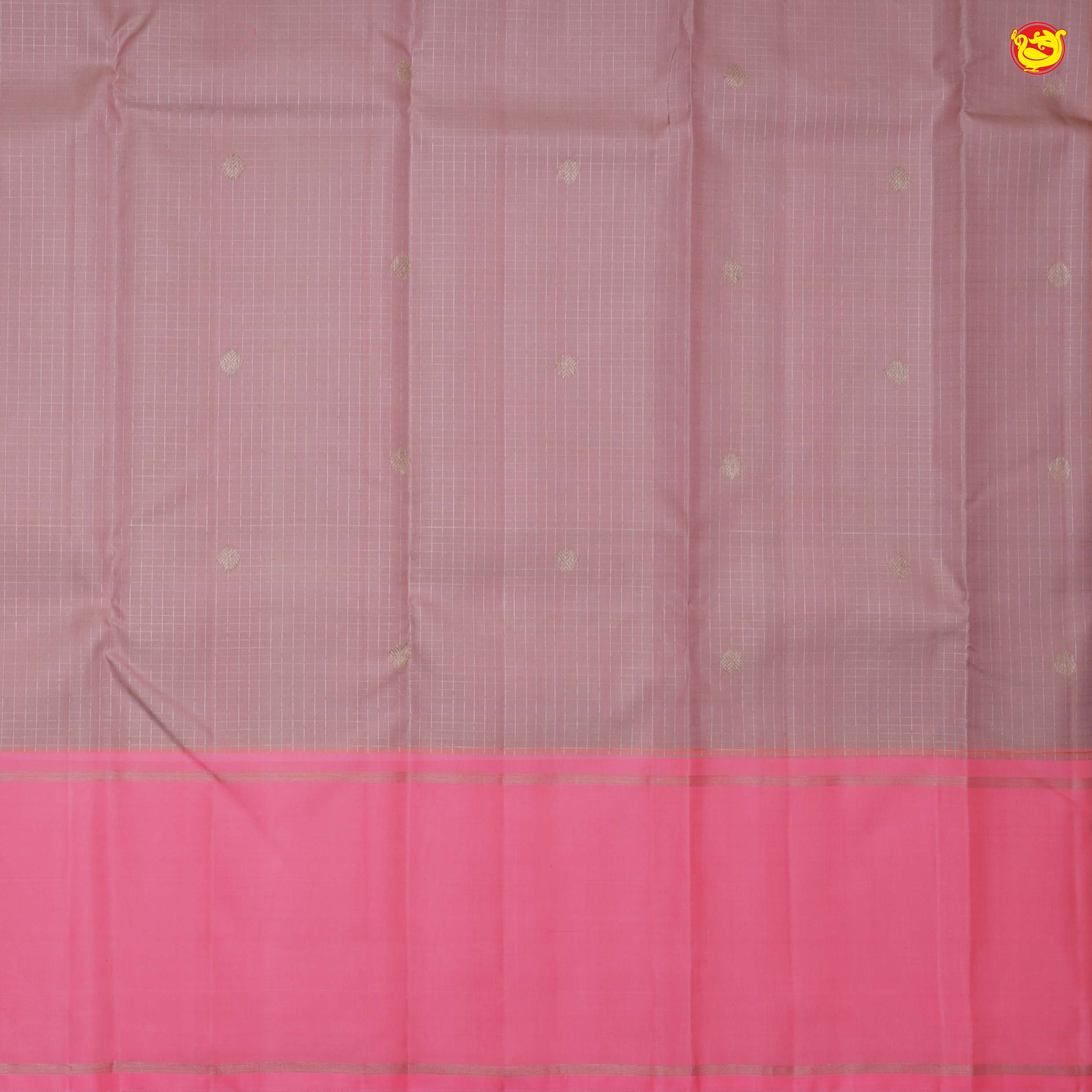 Pastel pink with mild candy pink pure Kanchipuram silk saree