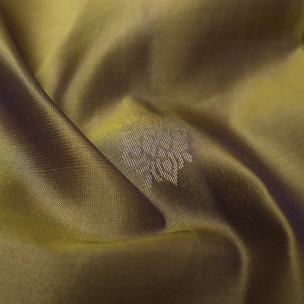 Lime Green with Navy Blue Soft Silk Saree