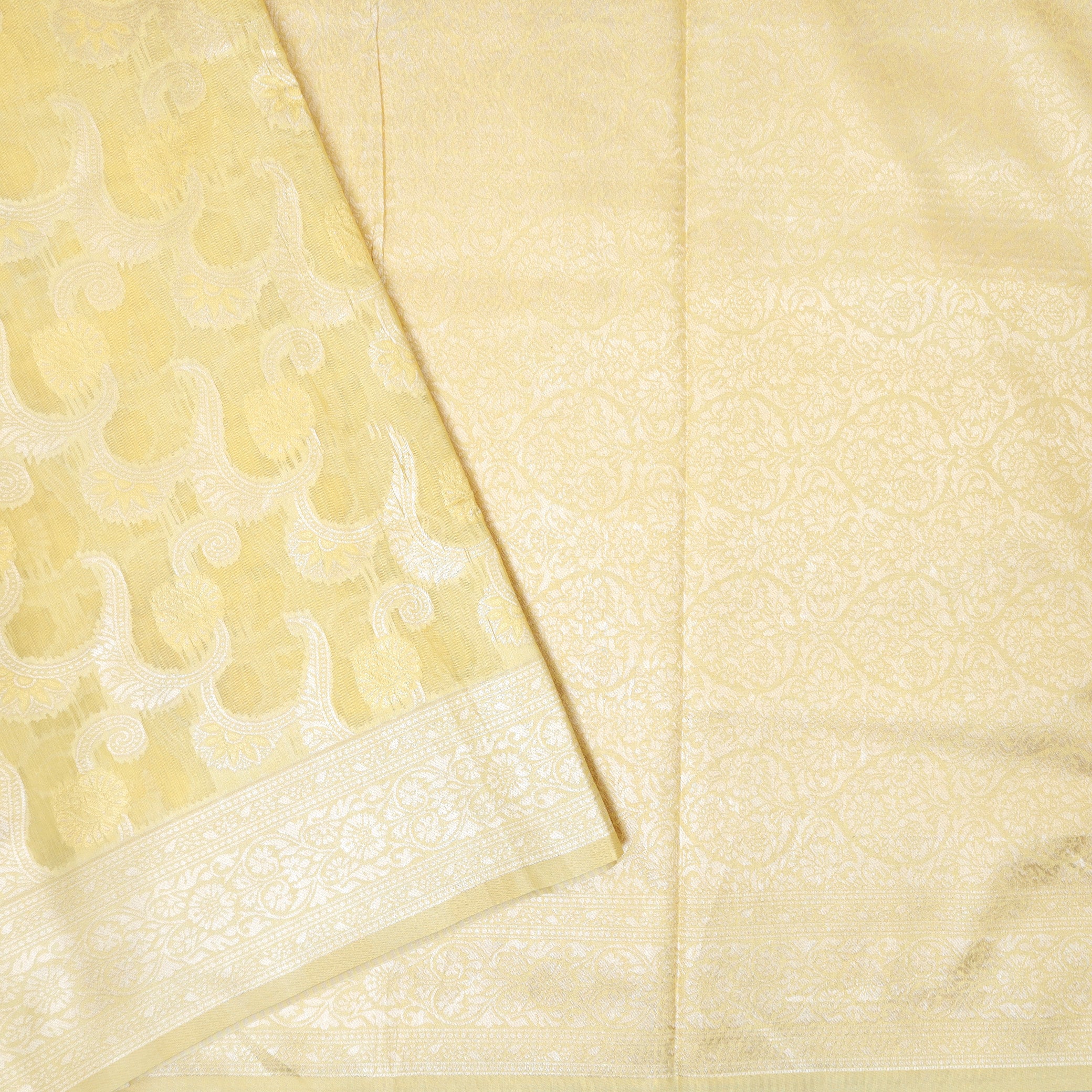 Yellow Colour Fancy Weaving Saree