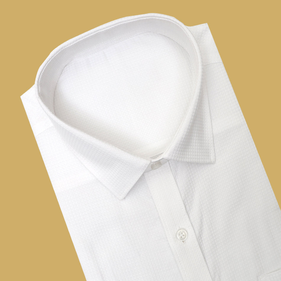 Men’s White Cotton Half Sleeve Shirt