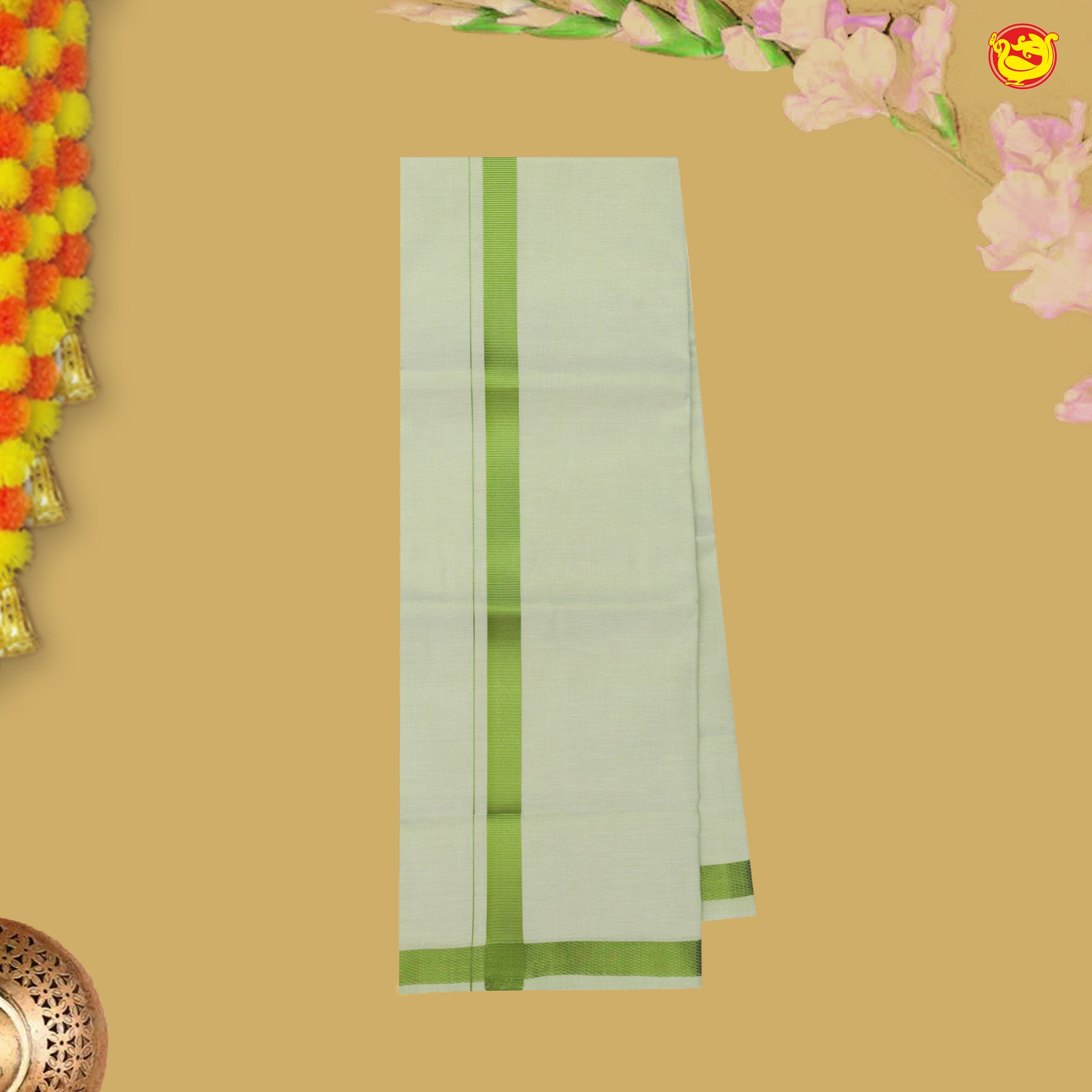 Drab Green Colour Tissue Readymade Shirts And Dhoti Sets for Men