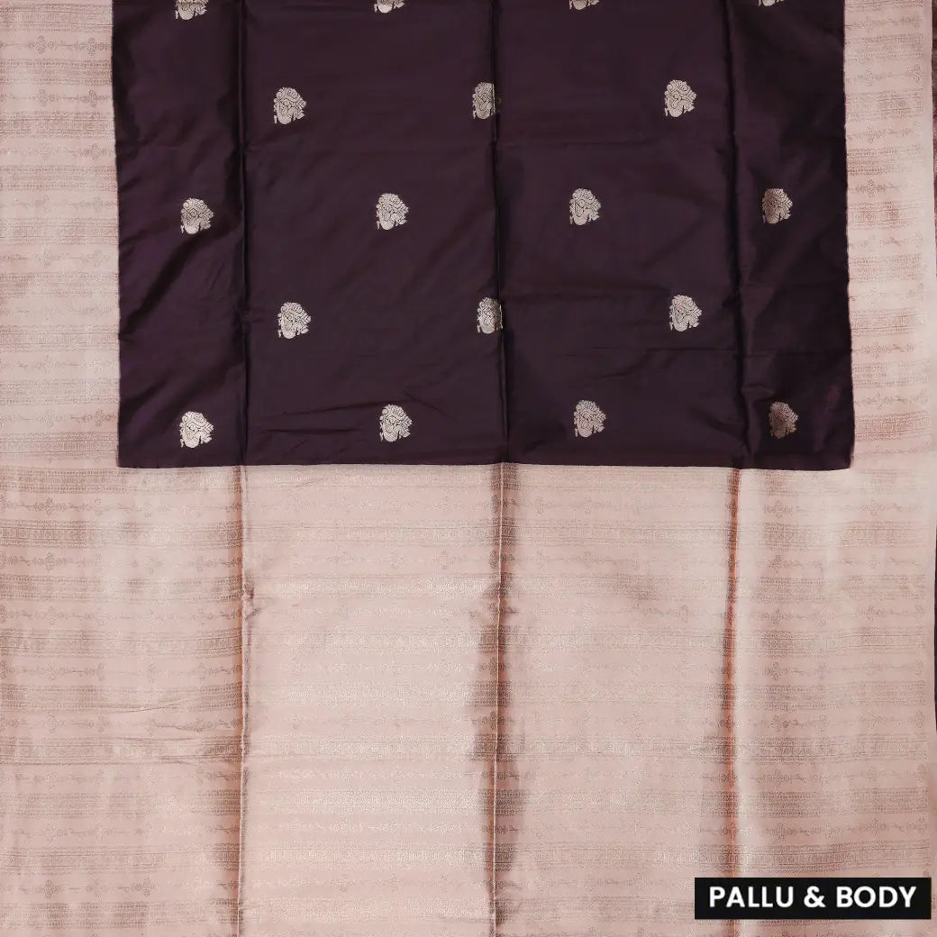 Dark Brown with Light Brown Soft Silk Saree