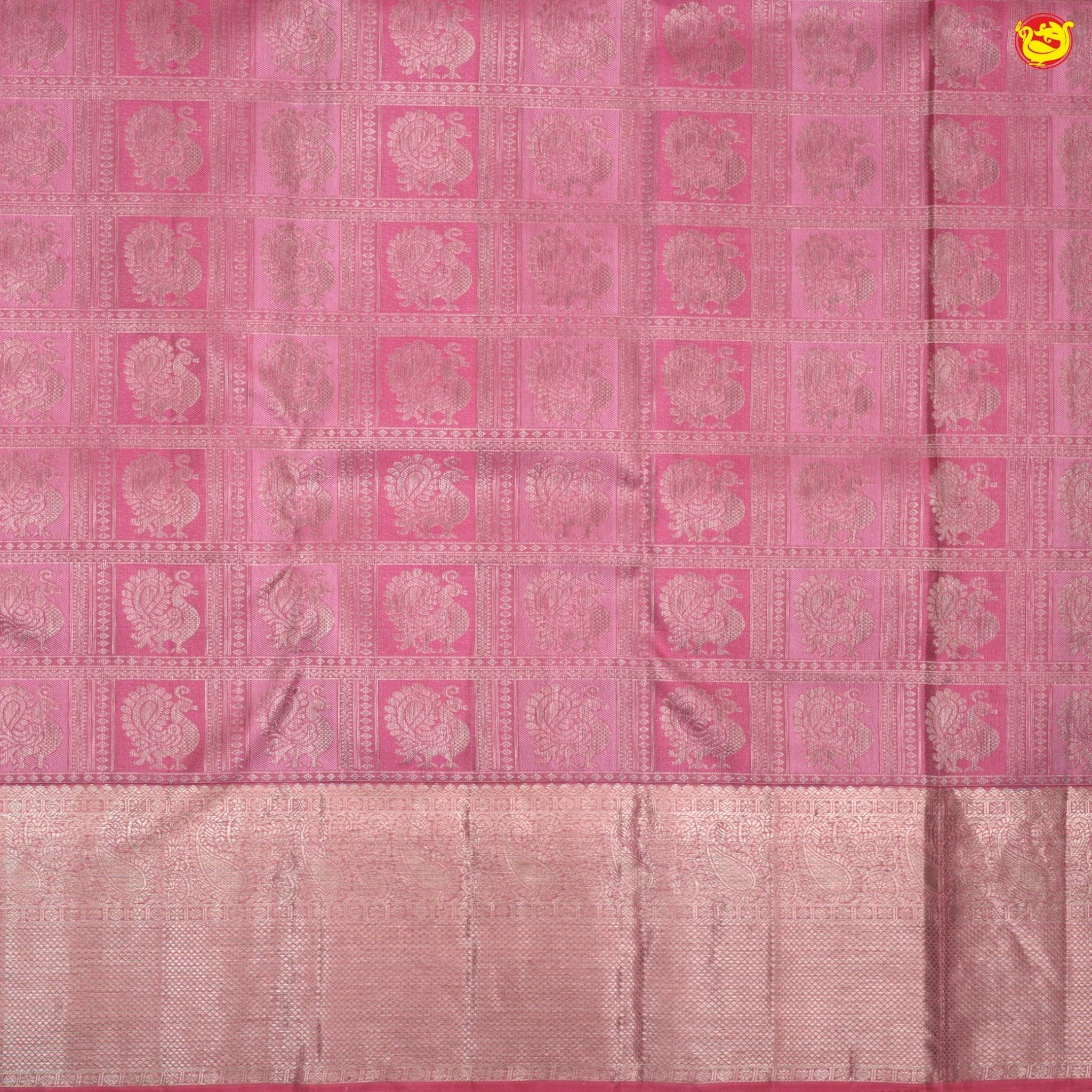 Pastel pink pure Kanchipuram silk saree - Thenianantham