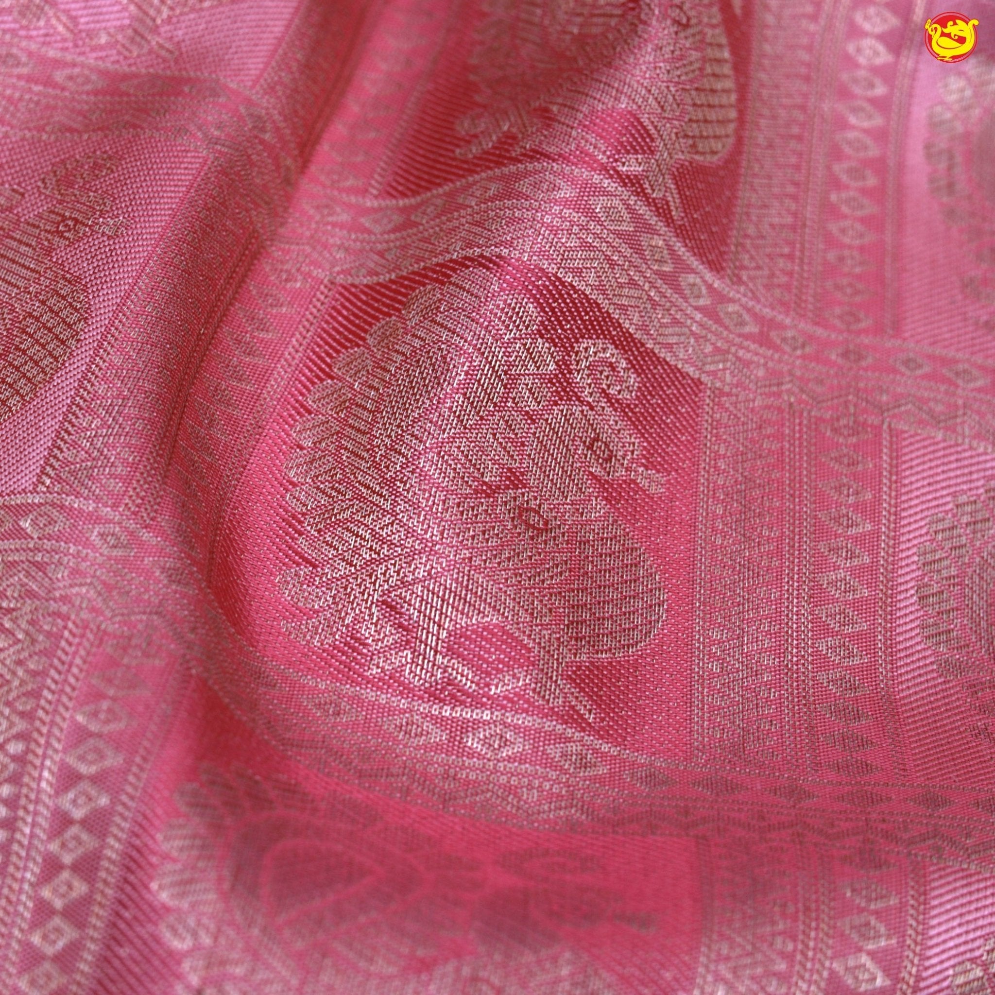 Pastel pink pure Kanchipuram silk saree - Thenianantham