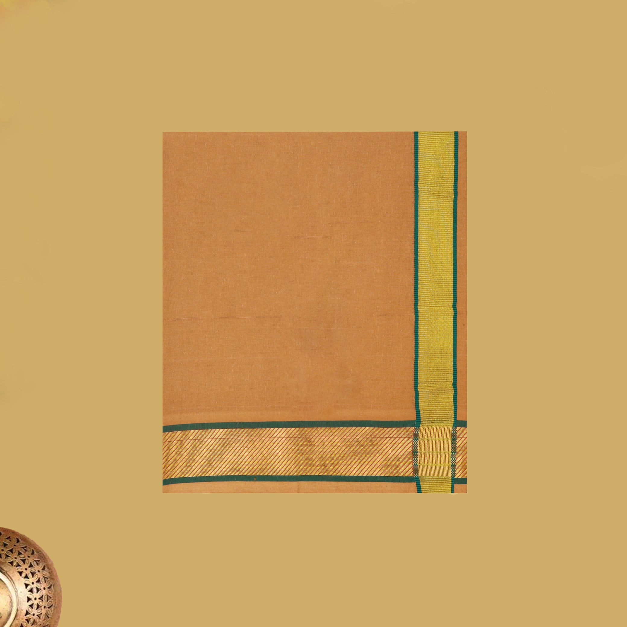Orange with Yellow Border Men's Dhoti
