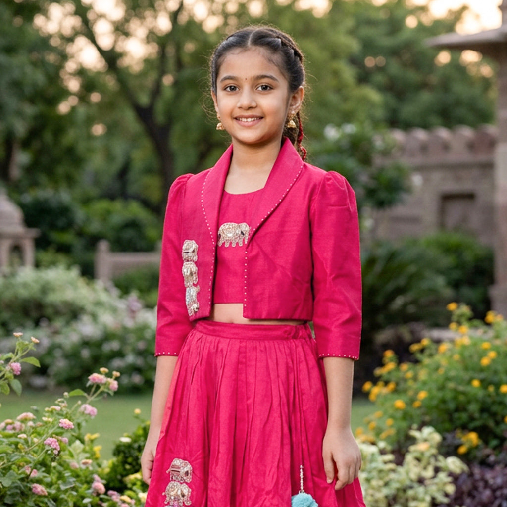 Rani Pink Color Girls Branded Readymade Choli