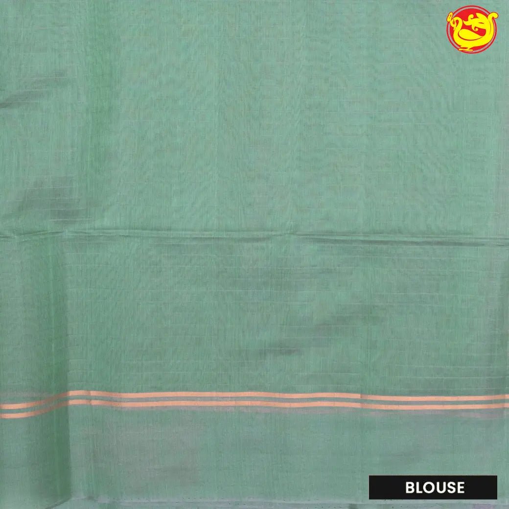 Double Shade Mint Green Pure Silk Cotton Saree - Thenianantham