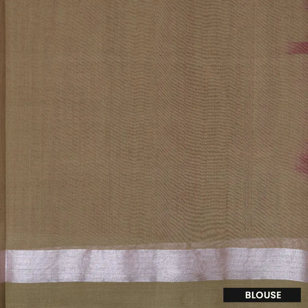 Maroon Red with Tan Traditional Buttas Venkatagiri Pure Cotton Saree