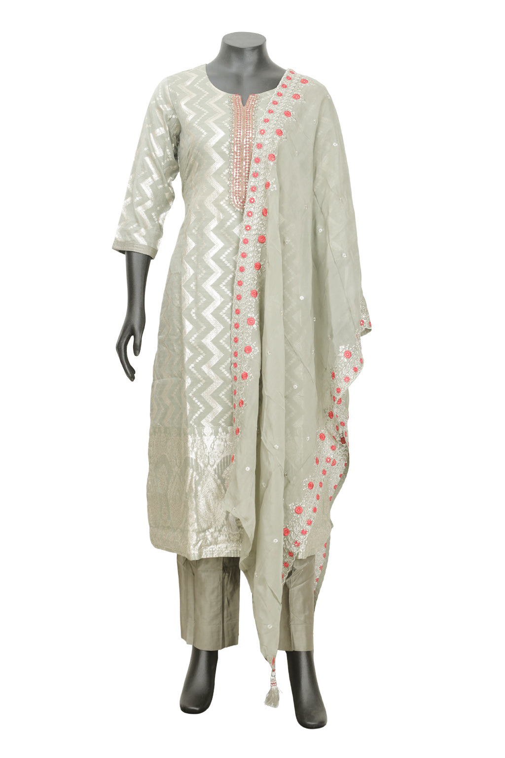 Pista Green Ladies Branded Straight Cut Readymade Chudi Set