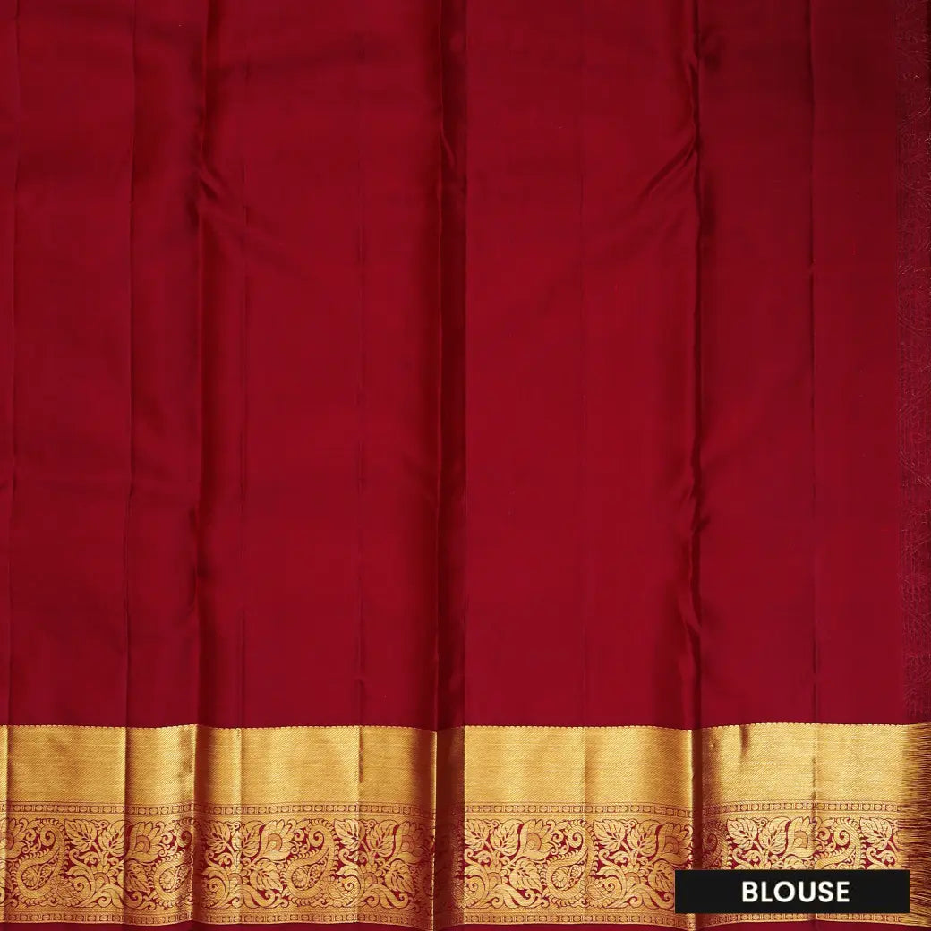 Maroon with Gold Zari Border Wedding Silk Saree