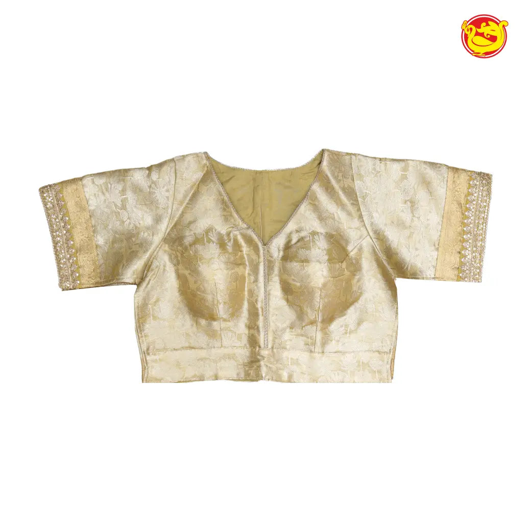 Olive Green Organza Saree With Semi Stitched Work Blouse