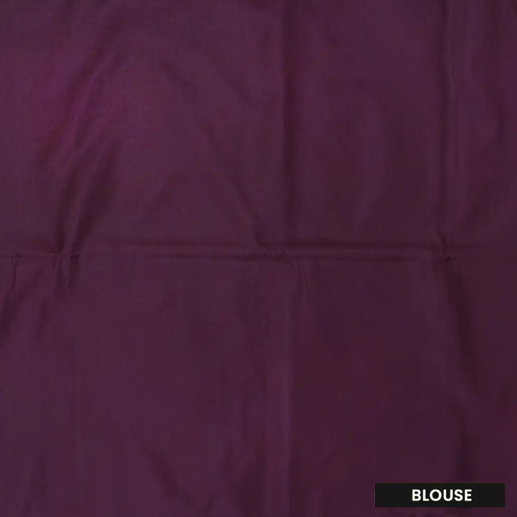 Dark Purple & Silver Pure Soft Silk Saree
