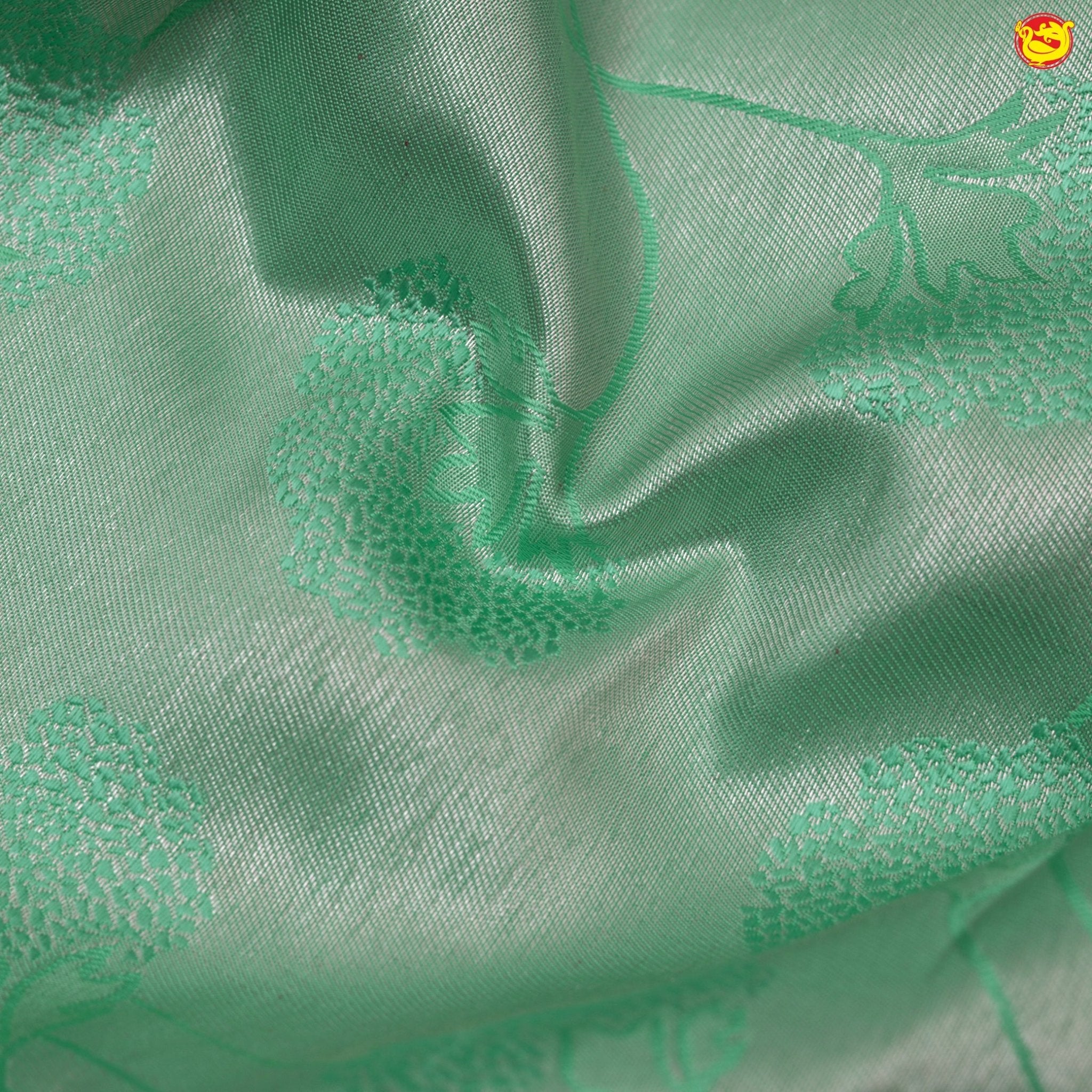 Pastel green pure Kanchipuram silk saree - Thenianantham