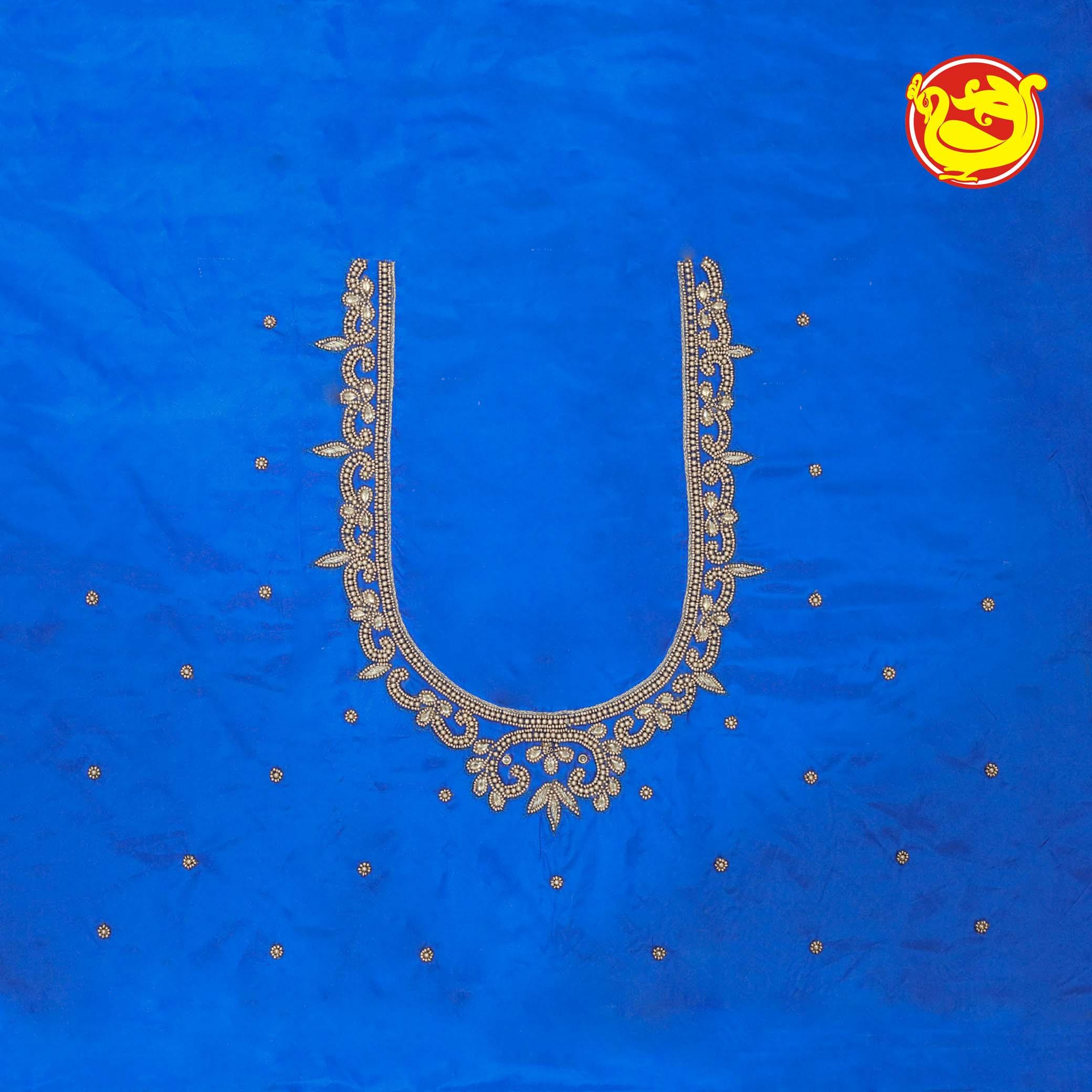 Royal Blue Bridal Aariwork Blouse