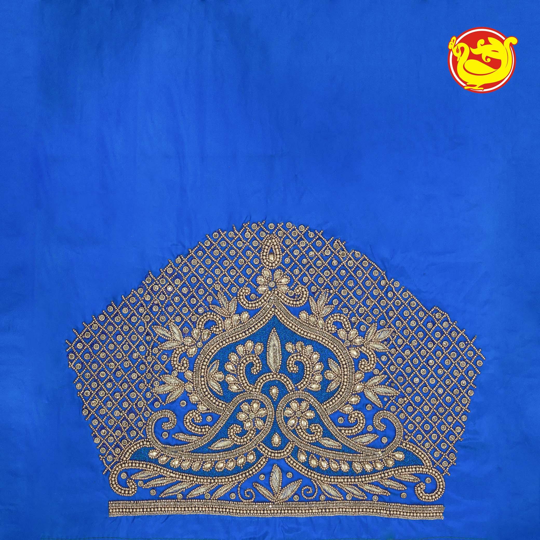 Royal Blue Bridal Aariwork Blouse