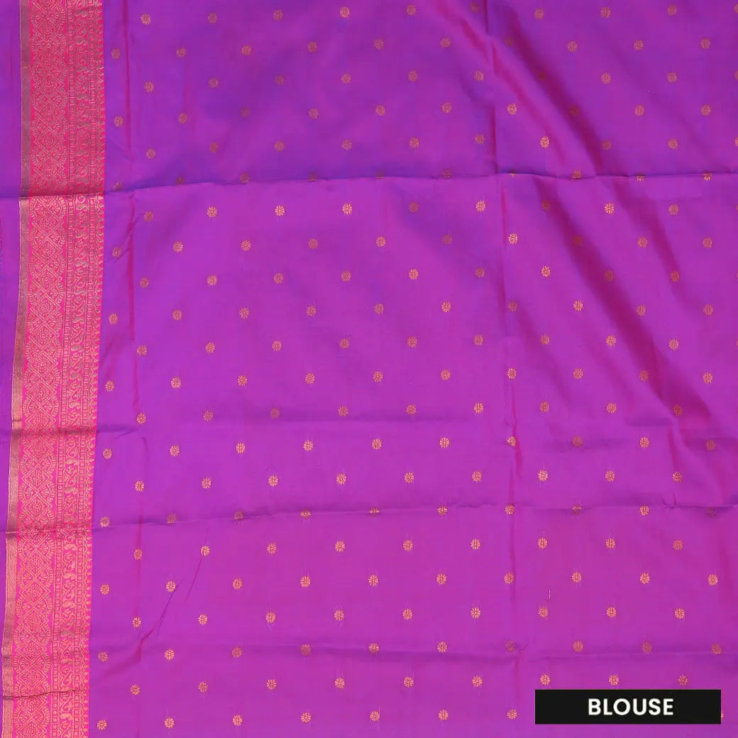 Peacock Blue with Pink Soft Silk Saree