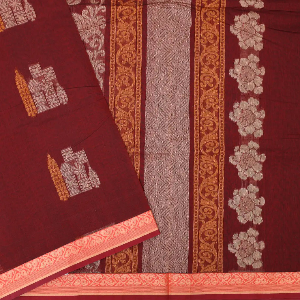 Brown Color Negamam Cotton Saree