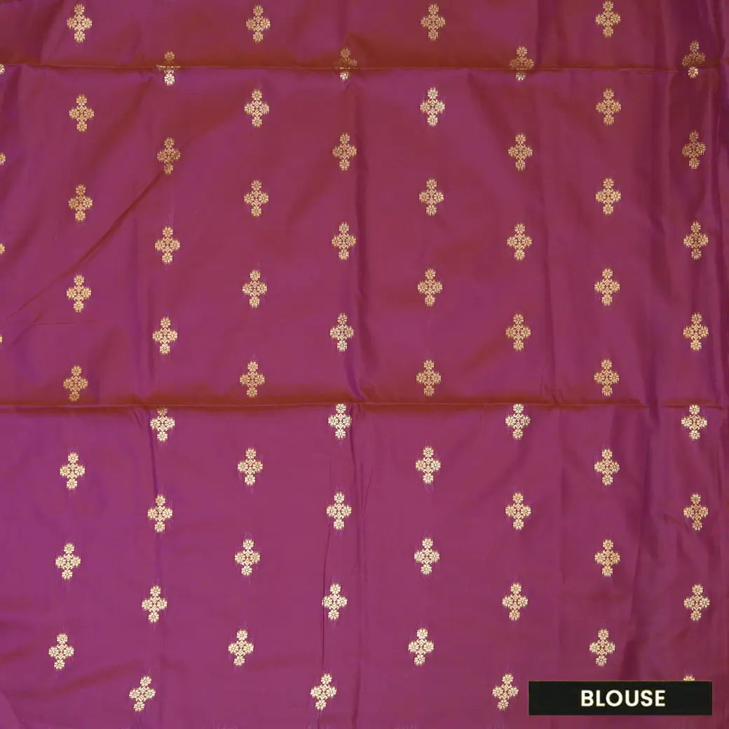 Dark Yellow with Pink Soft Silk Saree