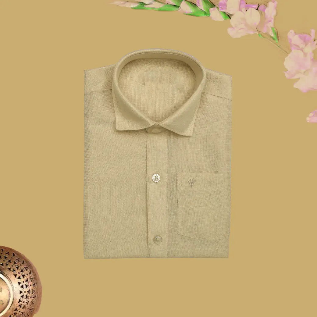 Gold Tissue with Boy’s Readymade Shirt And Dhoti Set
