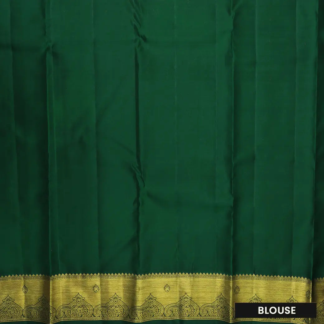 Green with Gold Zari Border Wedding Silk Saree