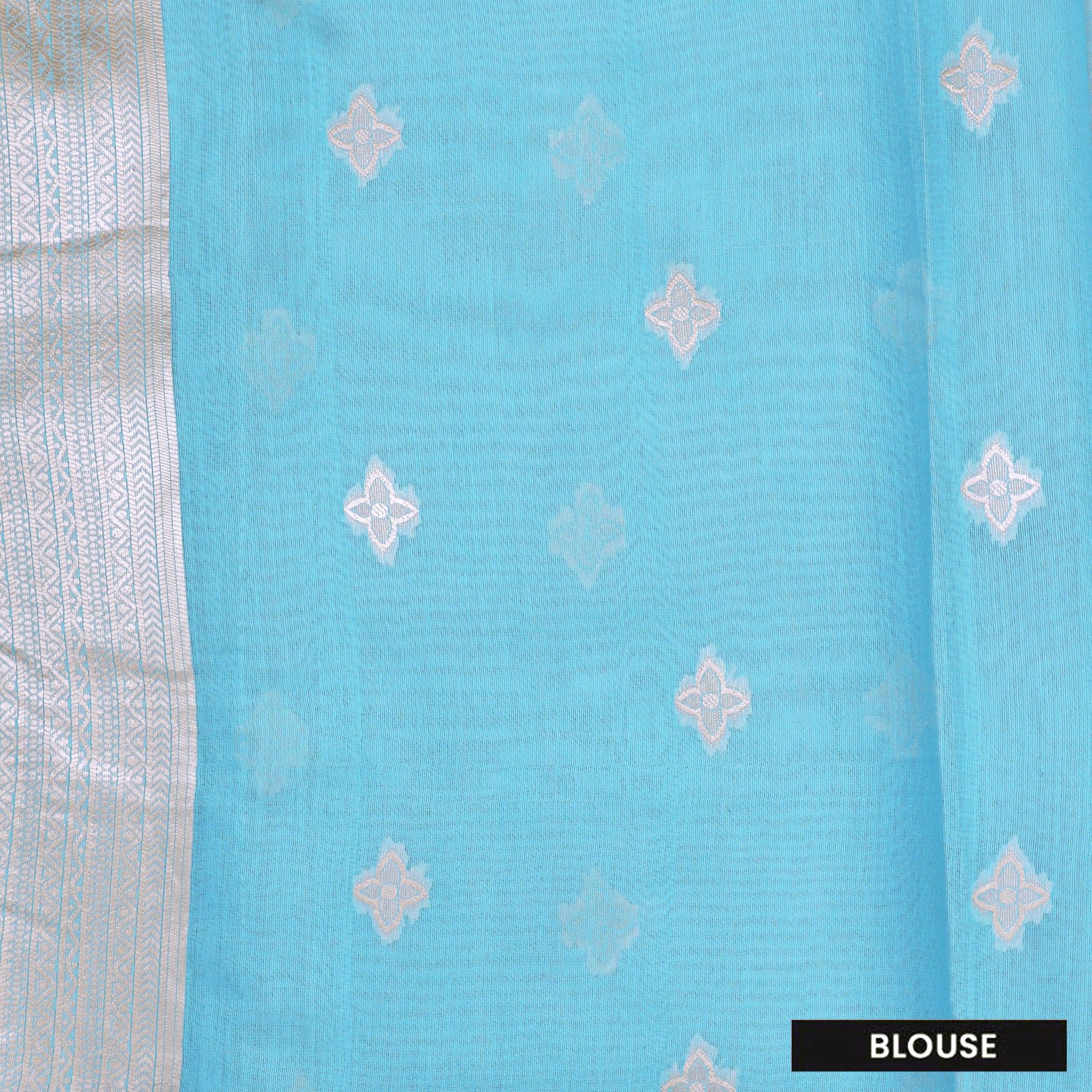 Bright Blue Colour Fancy Weaving Saree
