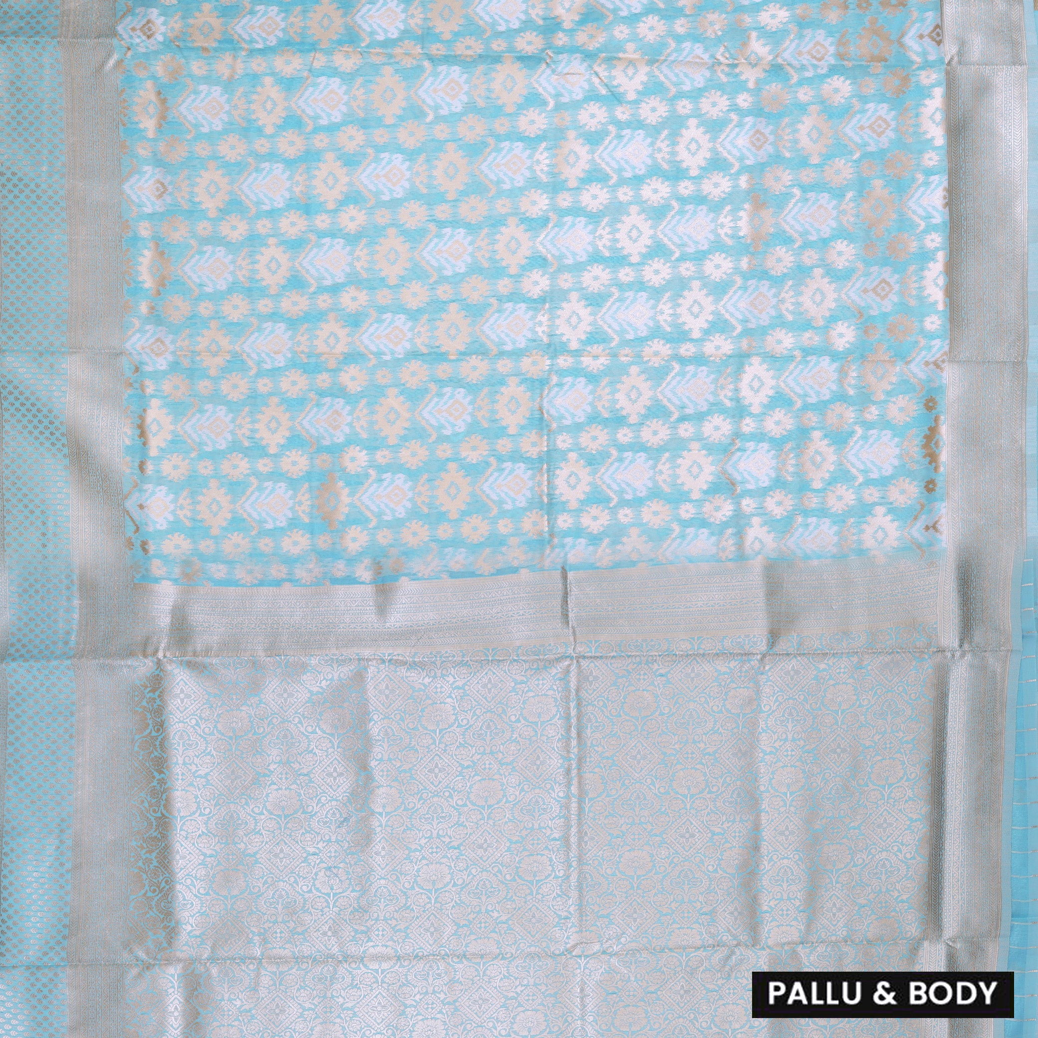 Bright Blue Colour Fancy Weaving Saree