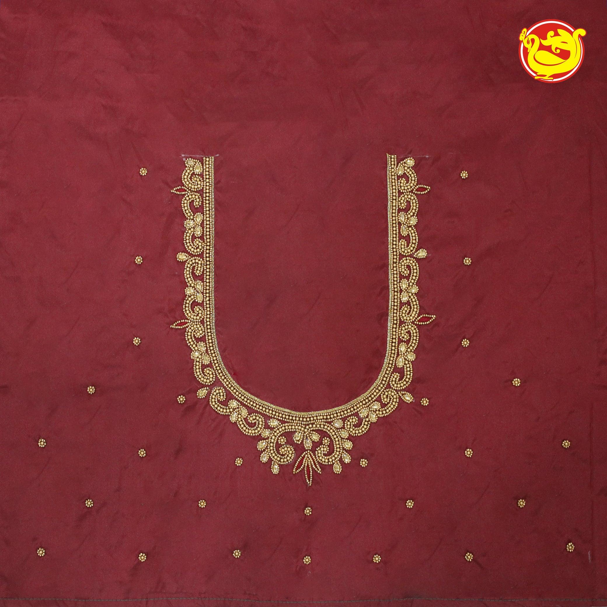 Maroon Bridal Aariwork Blouse