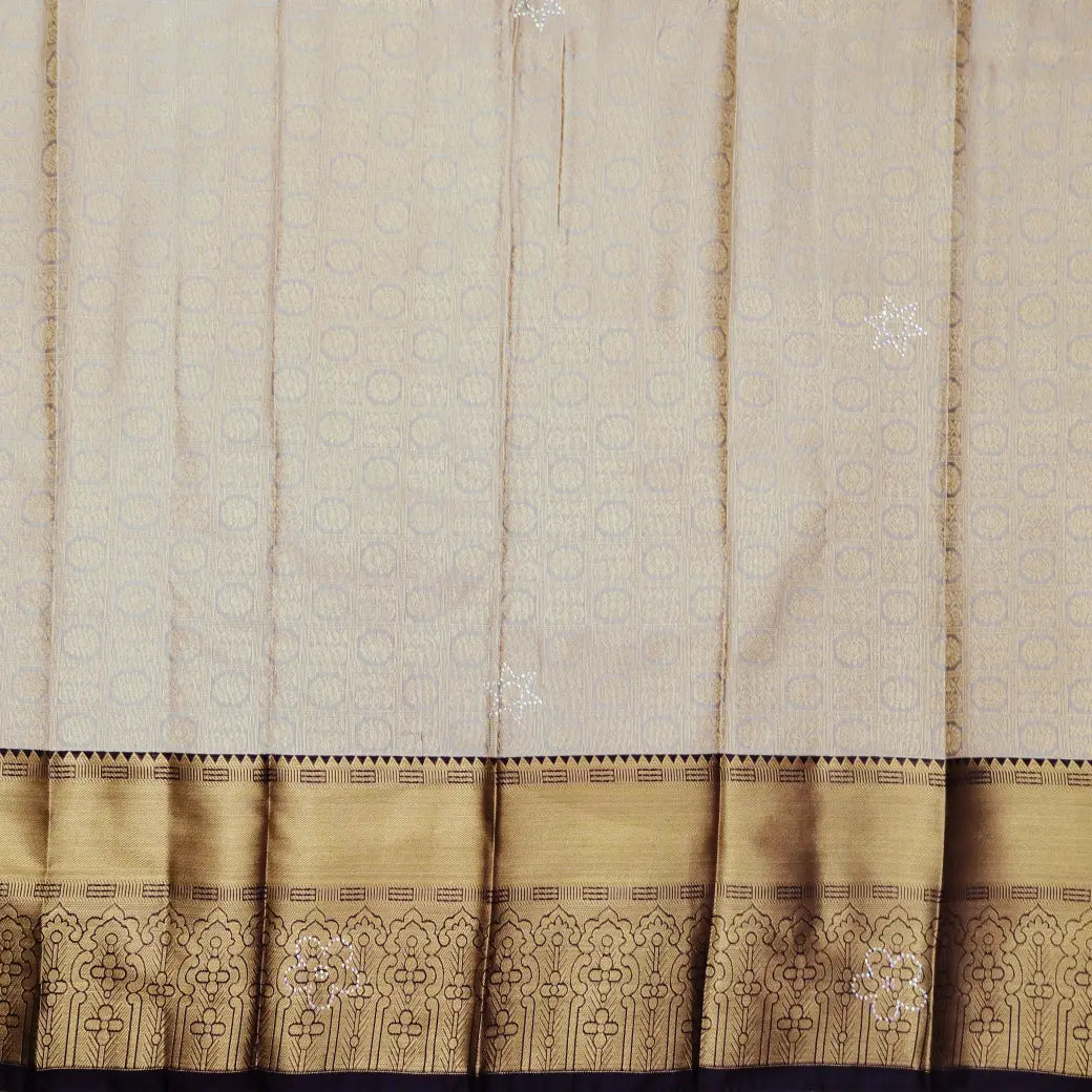 Light Beige with Dark Purple Art Silk Saree