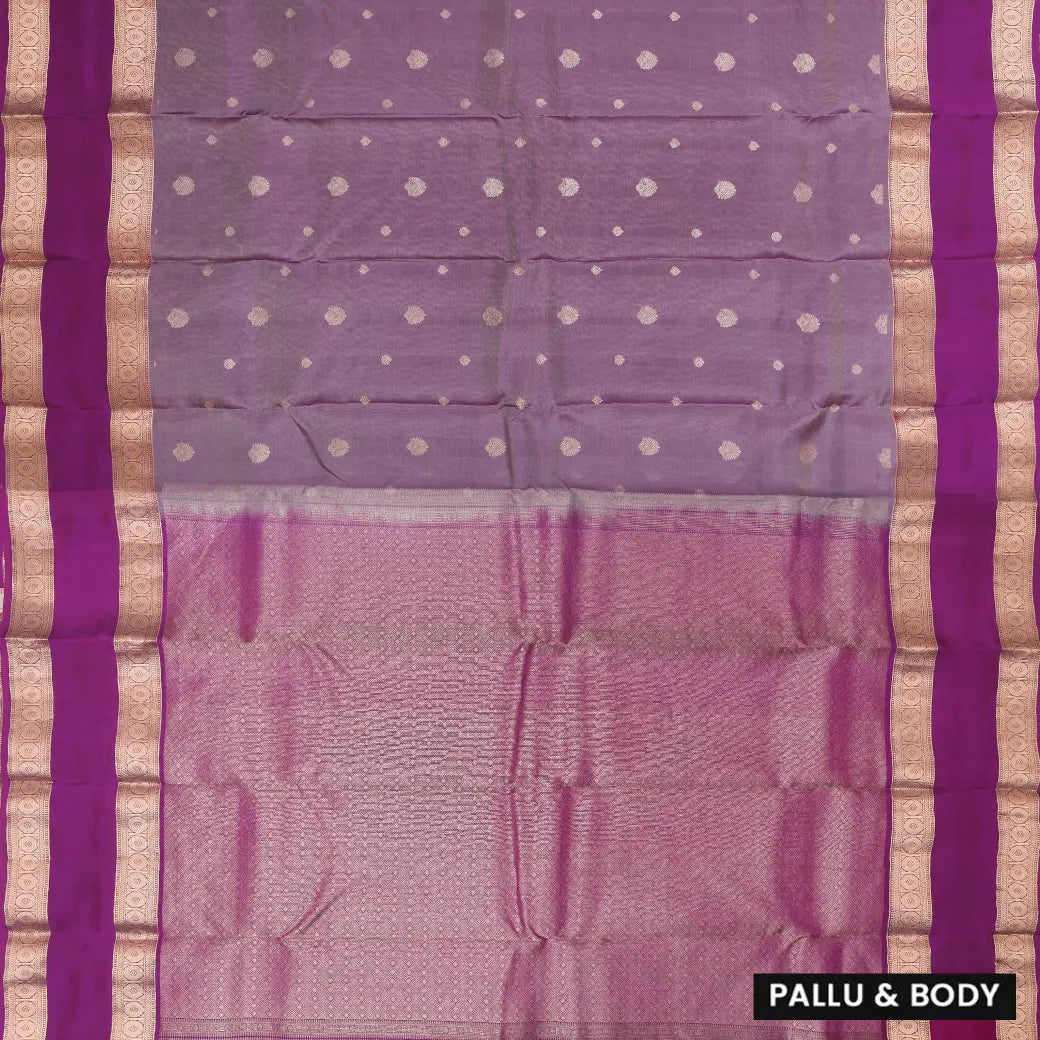 Lavender with Pink border soft silk saree