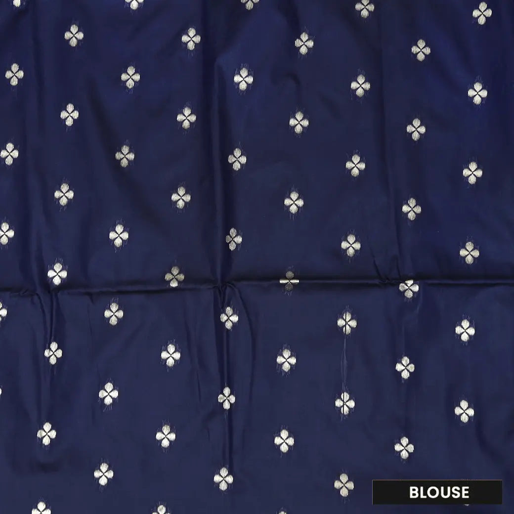 Wood with Blue Soft Silk Saree