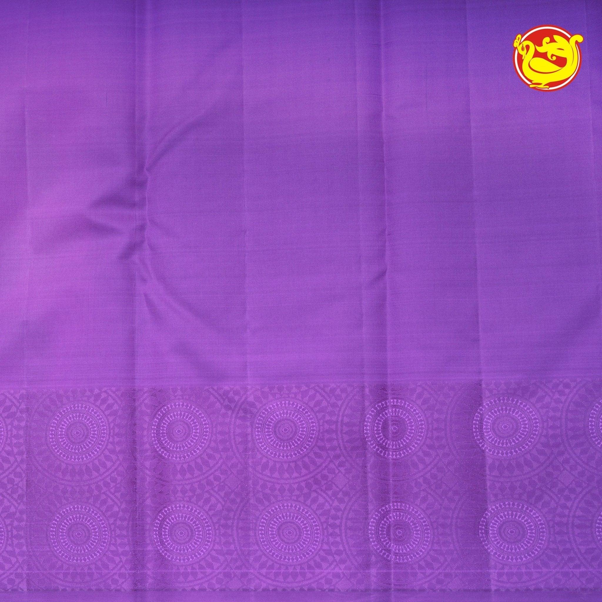 Light Green With Lavender Pallu Wedding Silk Saree - Thenianantham