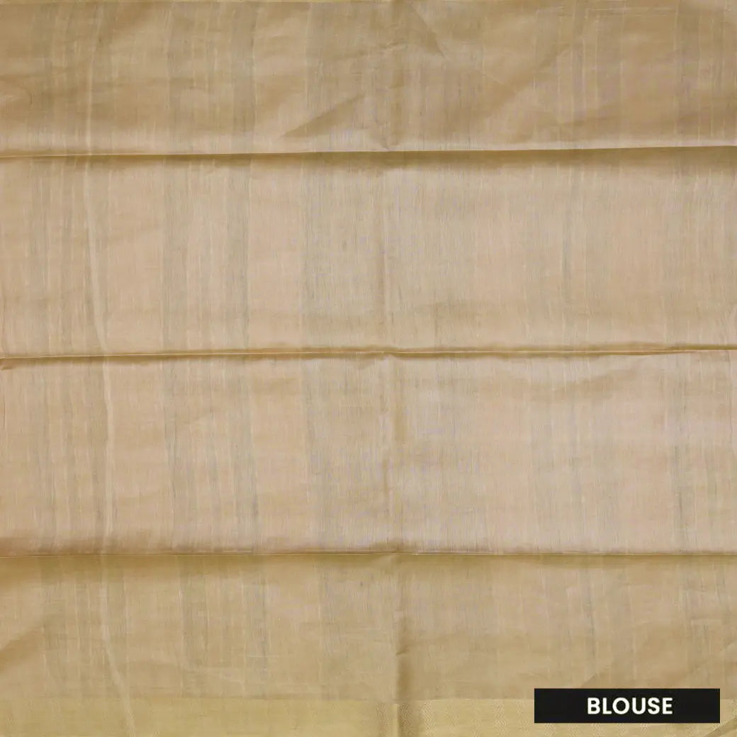 Cream with Light Pink Art Tussar Saree