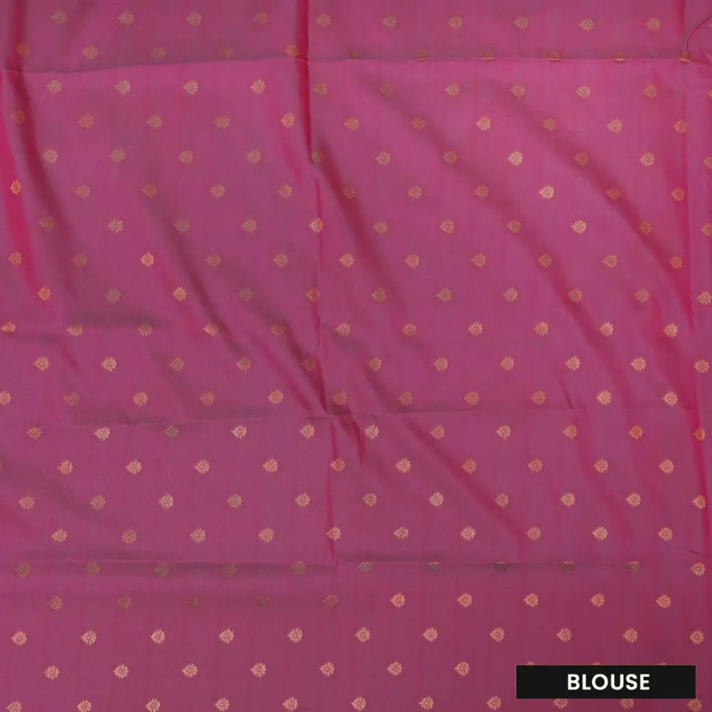 Green with Pink Soft Silk Saree