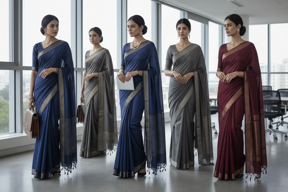 Best Office Wear Sarees in Madurai: Why Cotton Slub Beats Heavy Linen for a 9-to-5 Shift