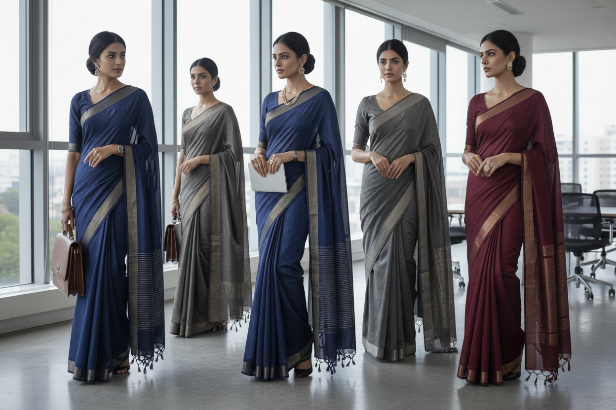 Best Office Wear Sarees in Madurai: Why Cotton Slub Beats Heavy Linen for a 9-to-5 Shift