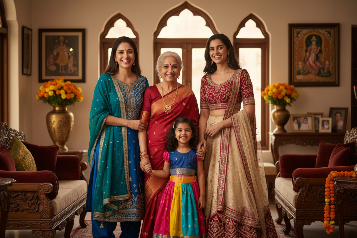 The No-Guesswork Family Portrait: Coordinated Traditional Wear in Madurai for Every Generation and Body Type