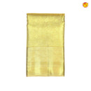 Golden Jacquard Gold Zari Floral Print Border Kanjivaram Wedding Silk Saree - Thenianantham