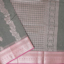 Ash Grey  With  Pink  Silk Cotton Saree