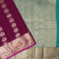 Maroon With  Green   Silk Cotton Saree