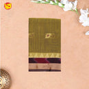 Olive Green with Brown Pure Bengal Cotton Saree without Blouse